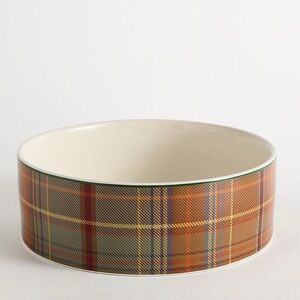 Set of 2 | Pottery Barn Woodrow Plaid Pet Bowl, Large